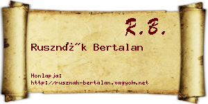 Rusznák Bertalan névjegykártya