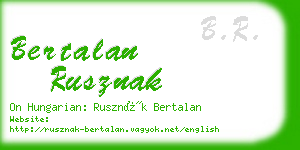 bertalan rusznak business card